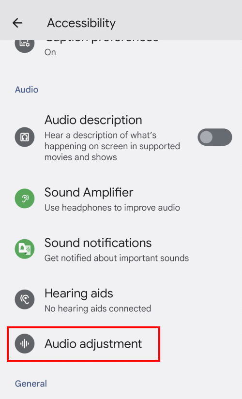 Tap Audio adjustment